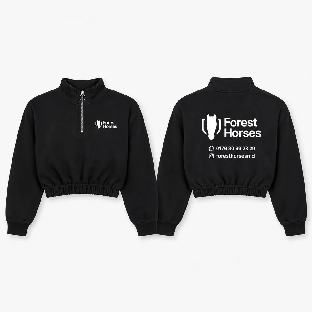 Kurzer Hoodie Forest Horses