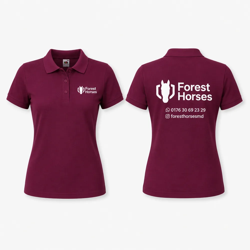 Poloshirt Forest Horses